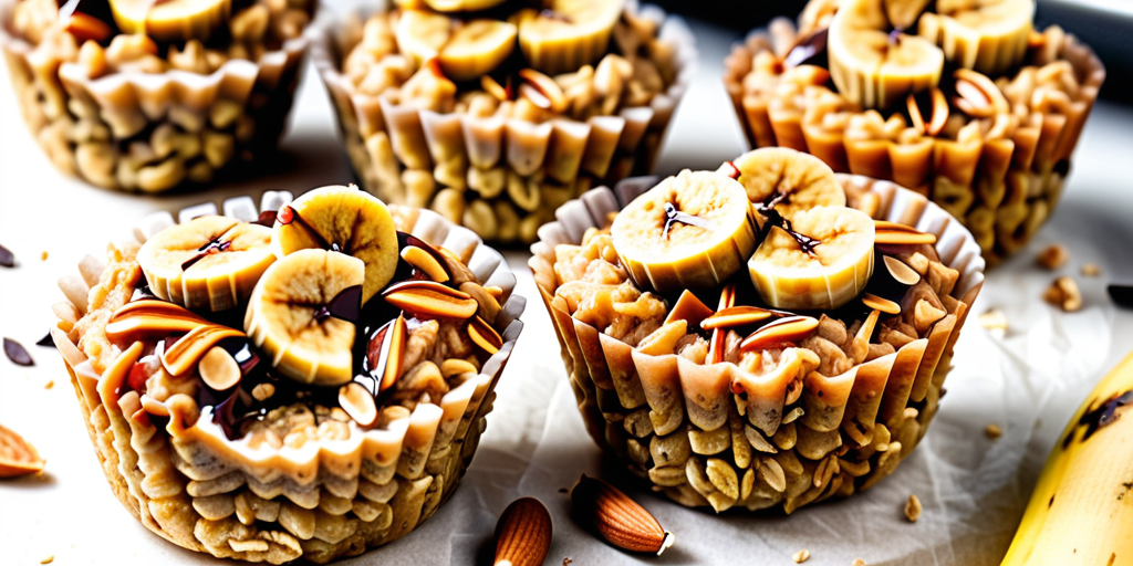 peanut butter banana baked oatmeal cups