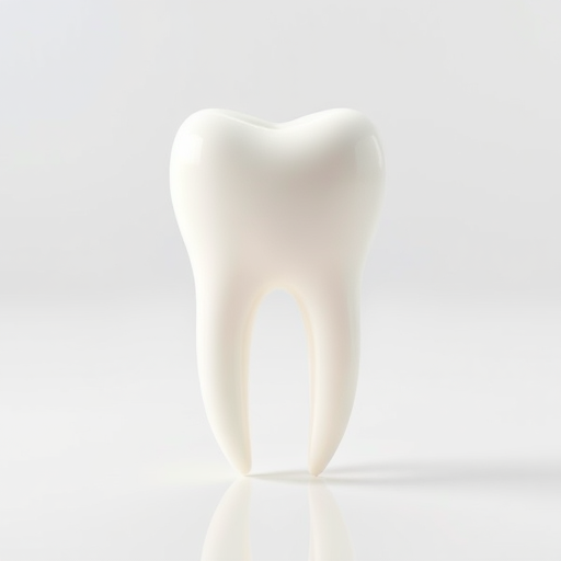 Create a hyper-realistic illustration of a single white tooth on a transparent background, with soft studio lighting, 50mm lens, f/2.8 aperture, shot from a slightly elevated angle, 300 DPI resolution.
