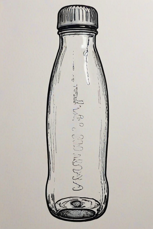 water bottle drawing