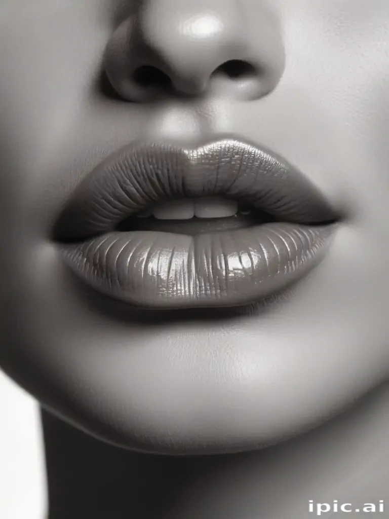 lips clipart black and white