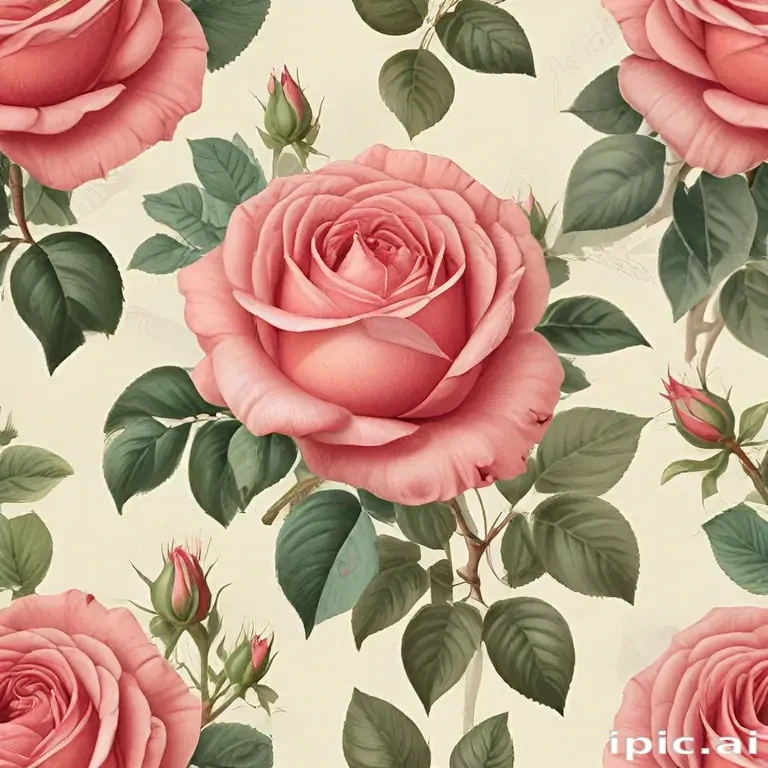 vintage rose illustration