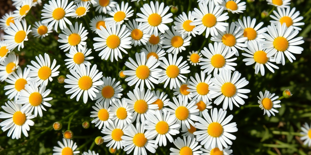 Create an image of a heart shape made entirely of white daisies with yellow centers, shot with a Canon EOS R5, focal length 50mm, aperture f/2.8, and natural lighting, capturing a close-up view to enhance detail and vibrancy.