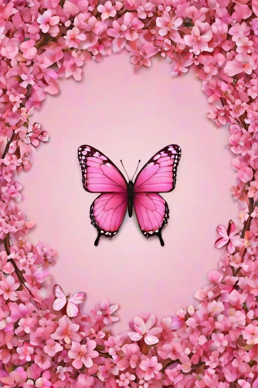 cute pink butterfly wallpaper