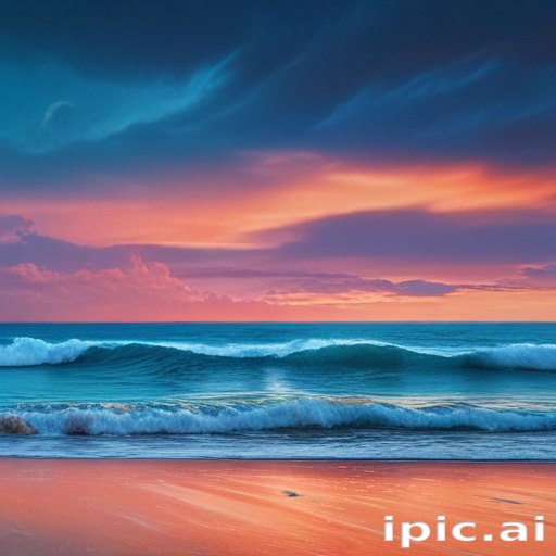 Tranquil Sunset Over Calm Ocean Waves Reflecting Vibrant Sky Colors
