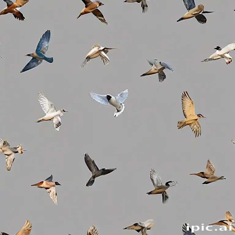 birds flying transparent background