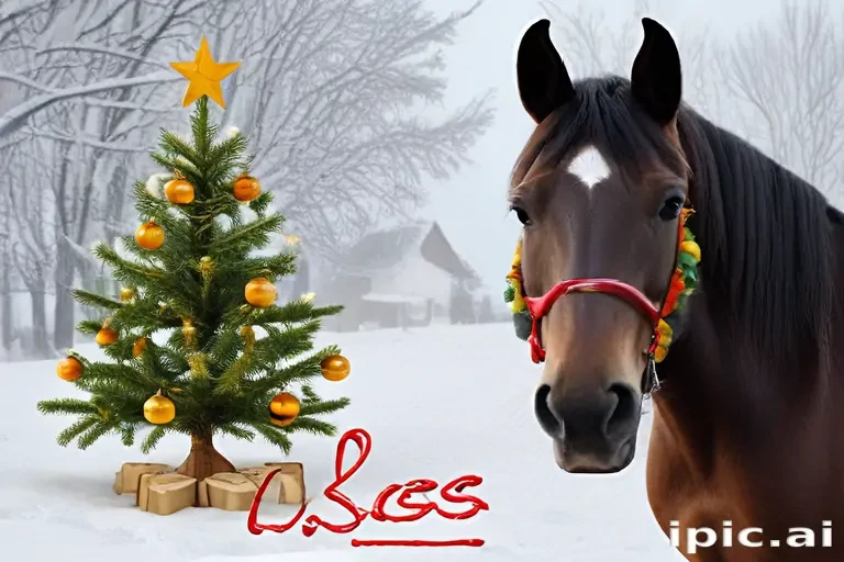 merry christmas images with horses