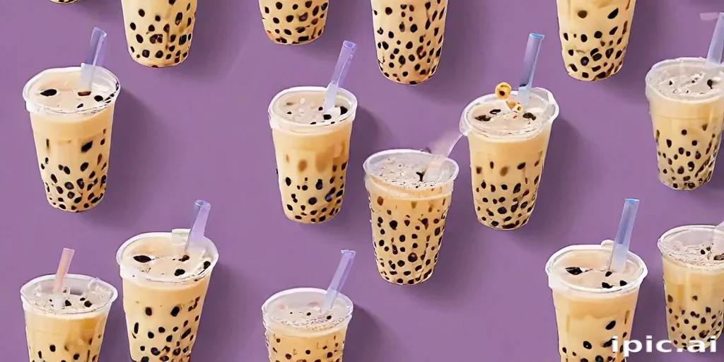 aesthetic boba tea background