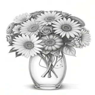 aesthetic flowers drawing