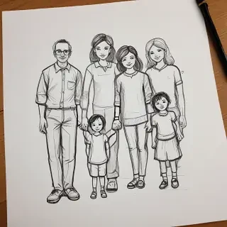 drawings of family