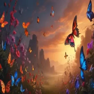 background with butterflies