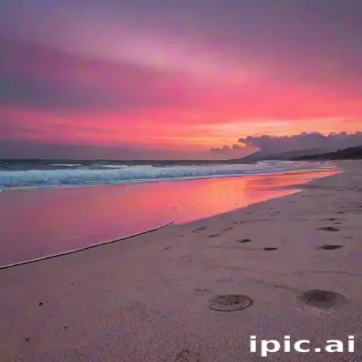 pink beach sunset