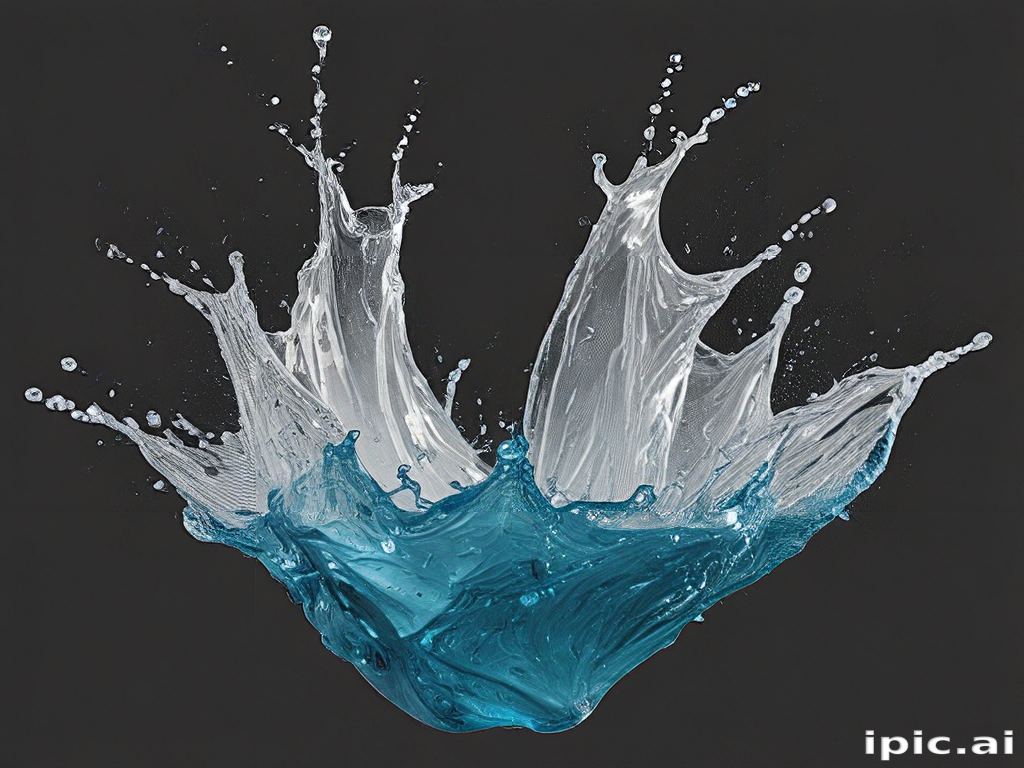 Dynamic Splash of Water Creating Beautiful Patterns Against a Dark ...