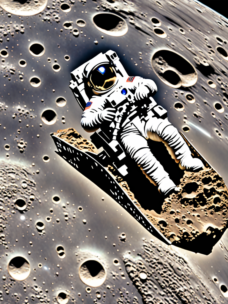Stock Moon Ride astronaut riding on the moon