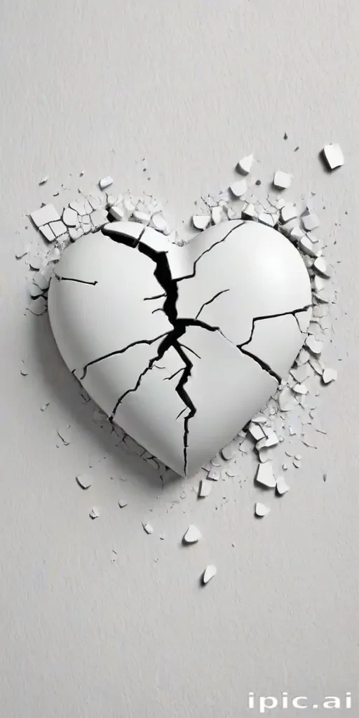 white broken heart