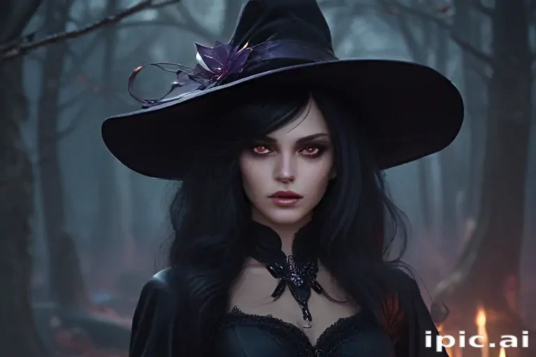 beautiful dark witch fantasy art