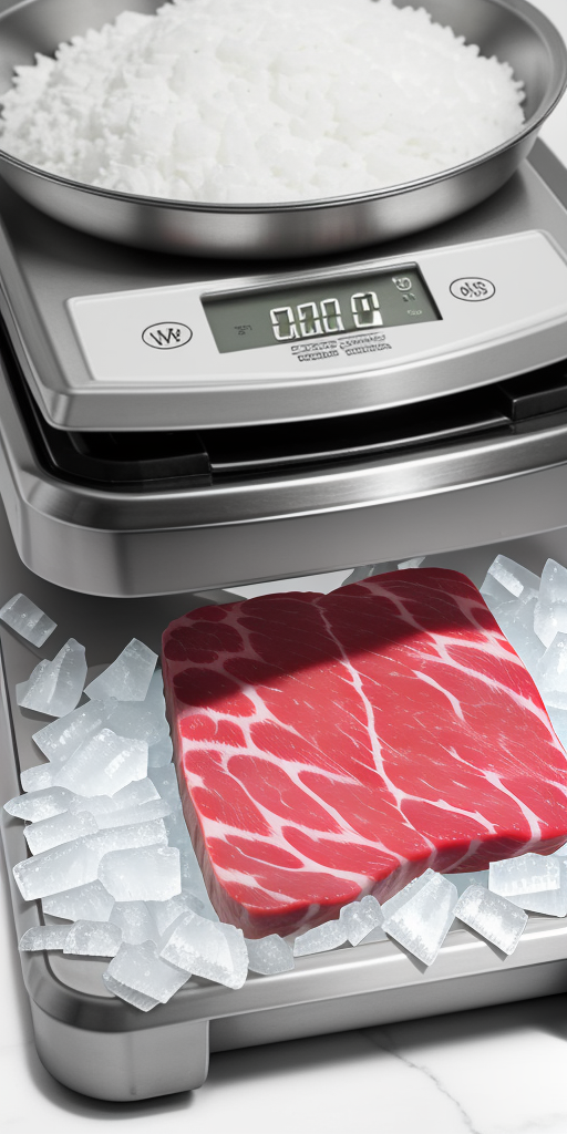 does frozen meat weigh more