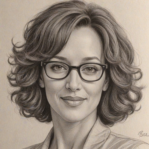 Magnificent Jennifer Beals, pencil sketch, portrait of Resplendent woman 1962s in glasses, hair style beatnik, outline, clear lines, fine lines, 8k