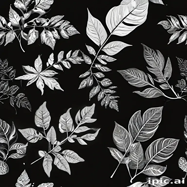 black and white leaf clip art