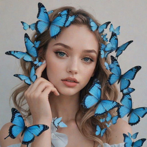 aesthetic blue butterfly