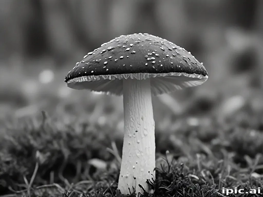 mushroom black and white