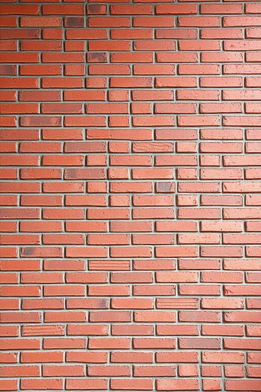 regenerate a 3D illustration of a red brick wall, use a Canon EOS R5, aperture f/8, ISO 100, 24mm focal length, in a front view with soft lighting for enhanced texture and detail
