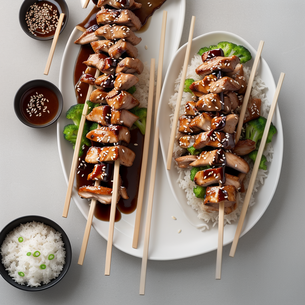 teriyaki chicken on a stick