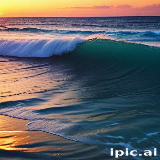 Serene Sunset Over Calm Ocean Waves Reflecting Vibrant Colors in Sky