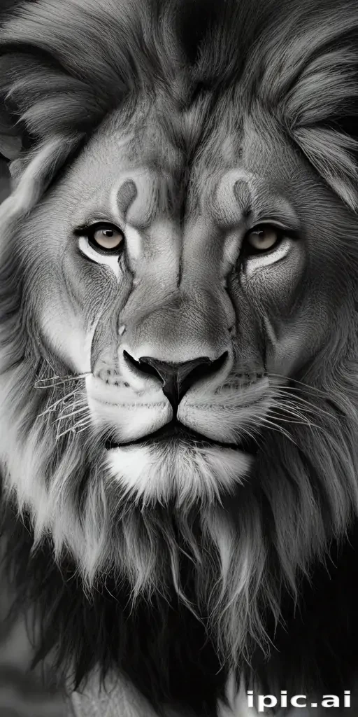lion black and white