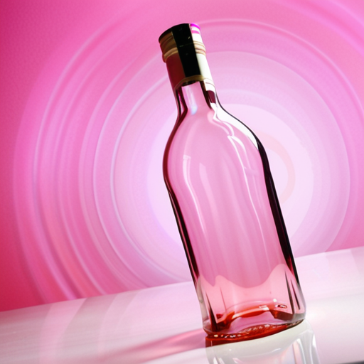 alcohol in a pink bottle