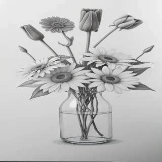 aesthetic flowers drawing