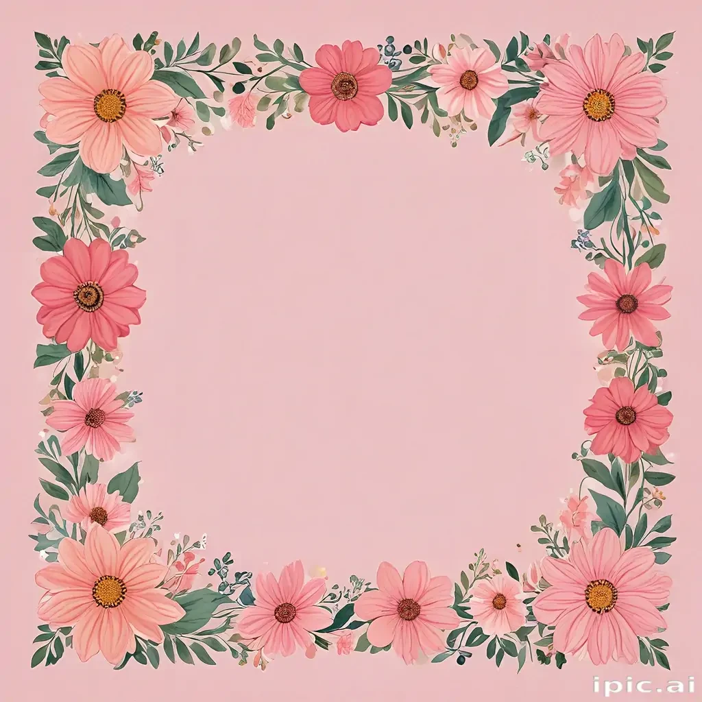 flowery border clipart