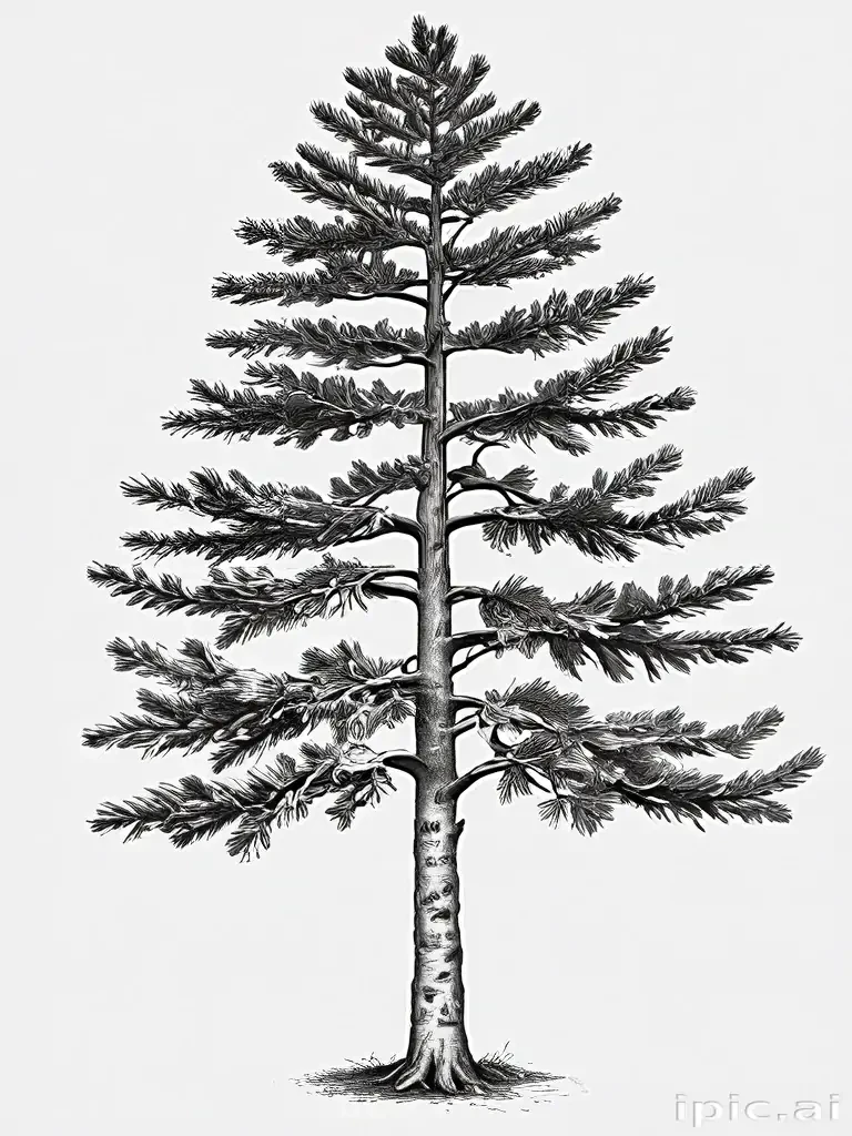 black and white pine tree clip art