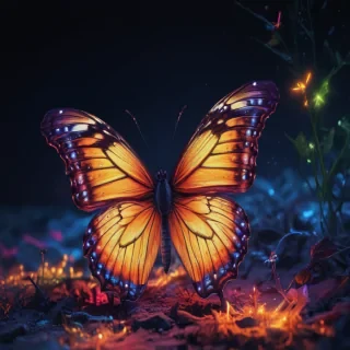 neon butterfly wallpaper