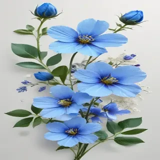 blue flowers transparent