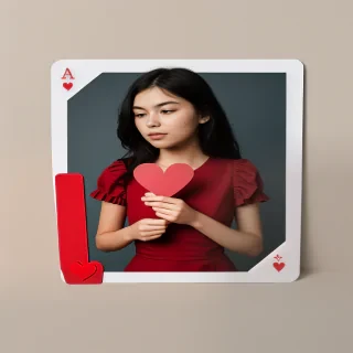 holding card
