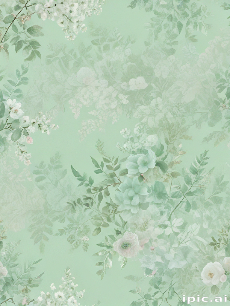 Delicate Floral Design with Soft Green Background and Lush Botanical ...