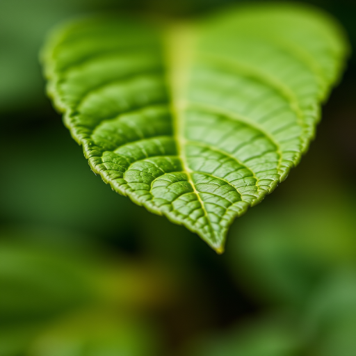 Capture a close-up of a single green leaf with intricate vein details, use a macro lens with an aperture of f/2.8 for a shallow depth of field, set ISO to 100 for clarity, employ natural lighting to enhance texture, and utilize a DSLR camera for high-quality results.