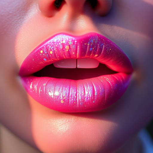 Ethereal "Moonbeam" holographic lip topper with opalescent shimmer, transforming any lip color with ethereal glow, adding magic to any look