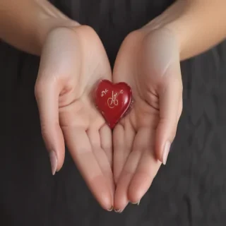 hand heart aesthetic