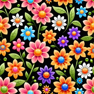 cartoon flowers transparent background