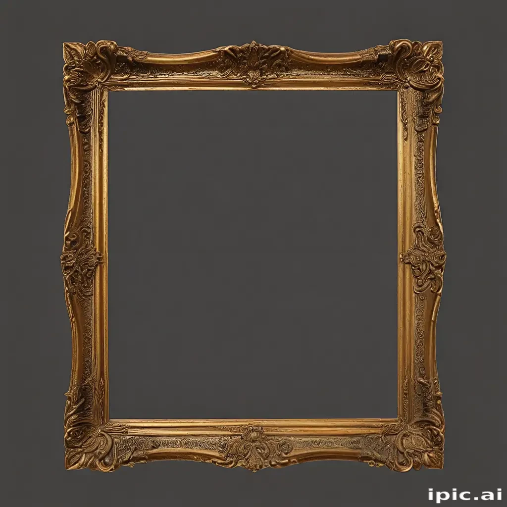 rectangle golden frame png
