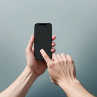 hand holding a phone