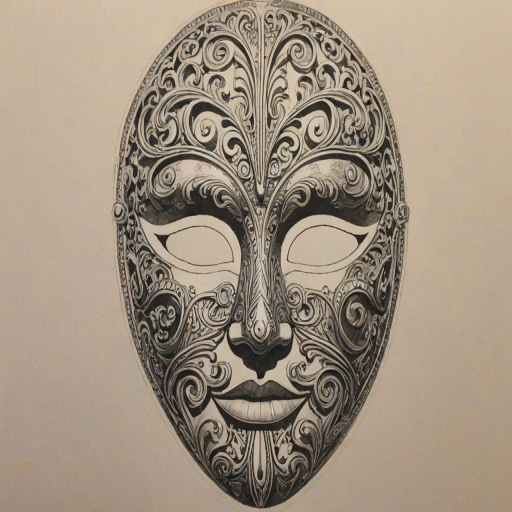 drawing of a mask