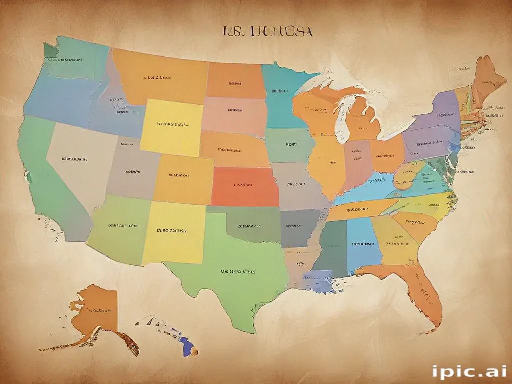 usa map with states
