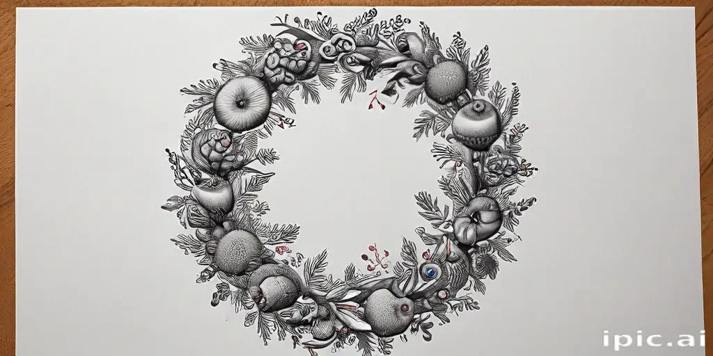 wreath drawing