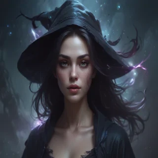 beautiful dark witch fantasy art