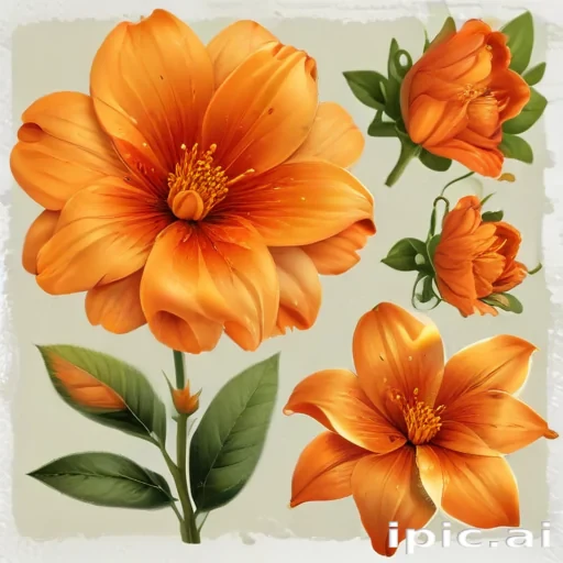 orange flower clipart