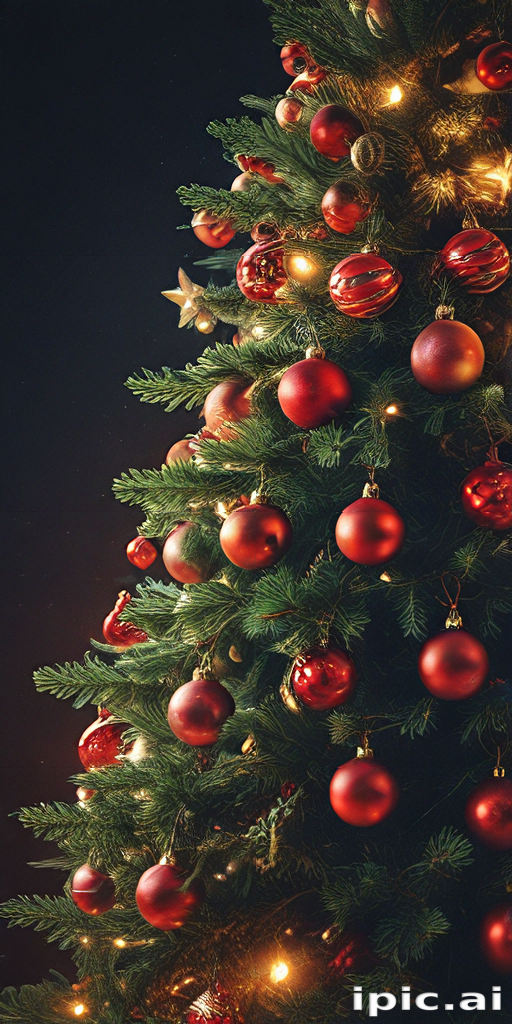 Beautifully Decorated Christmas Tree with Red Ornaments and Twinkling ...