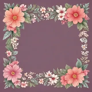 flowery border clipart