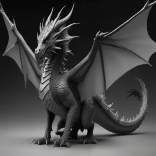 dragon black and white